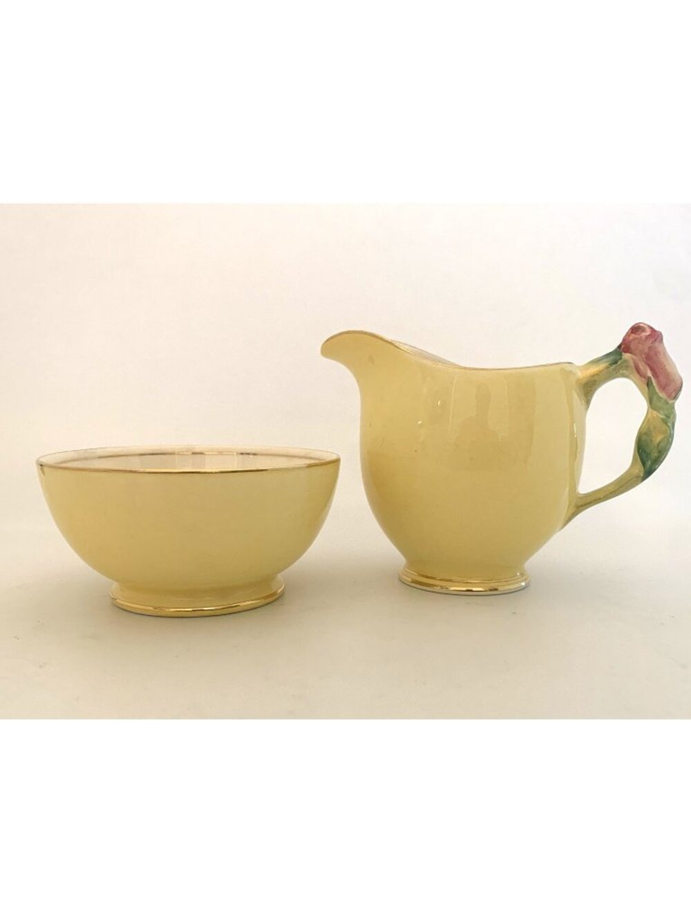 Vintage circa 1940  Royal Winton Grimwades Fine Bone China Rosebud Yellow Creame